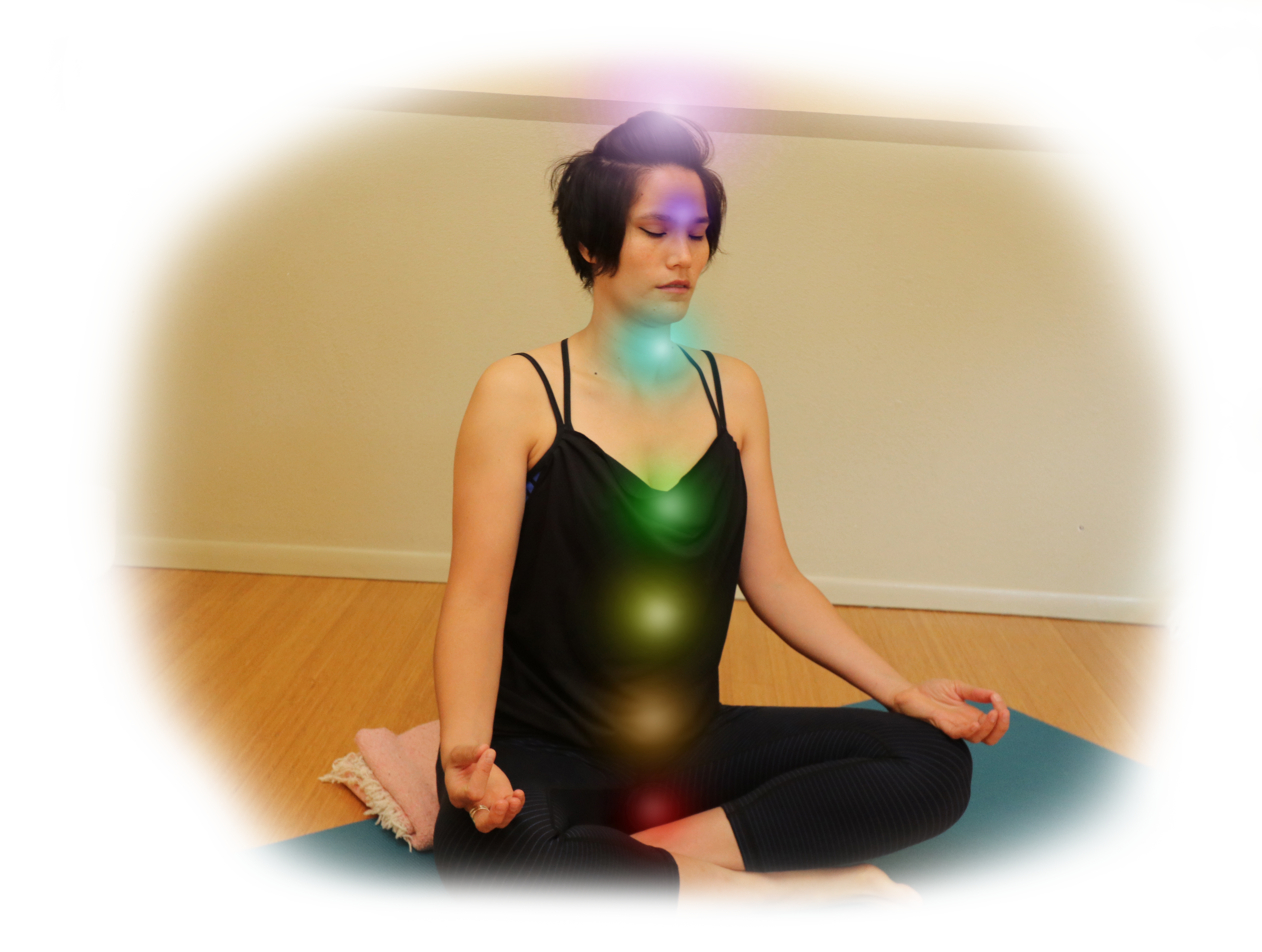 Chakras in Easy Cross Leg Pose